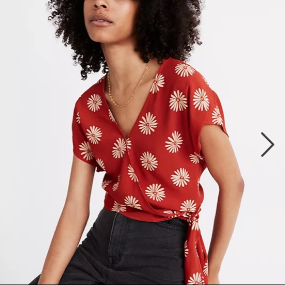 Madewell Daisy Sash-Tie Wrap Top